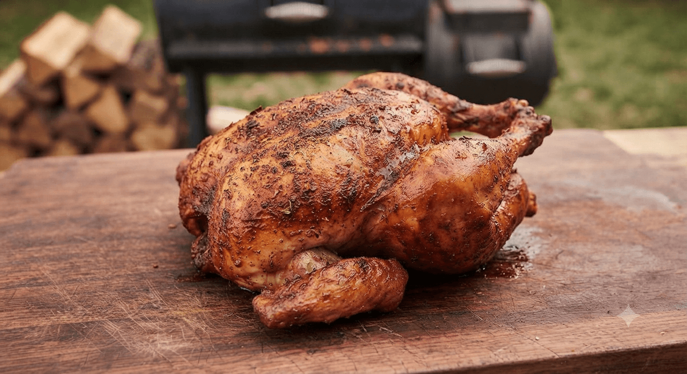 Smoked whole chicken